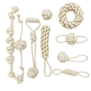 The Play Set - Dog Hemp Rope 9pc Toy Bundle-0