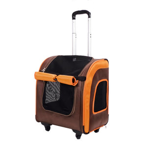 Liso Backpack Parallel Transport Pet Trolley – Orange/Brown-0