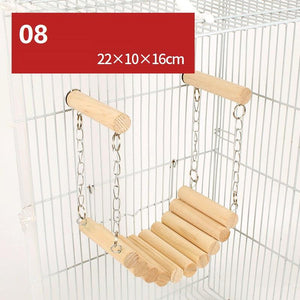 Natural Wood Hamster Playground Swing Fence Toy-22