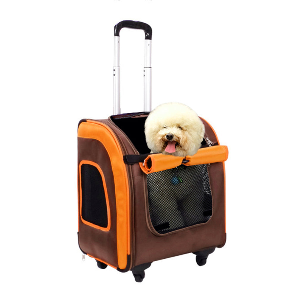 Liso Backpack Parallel Transport Pet Trolley – Orange/Brown-2