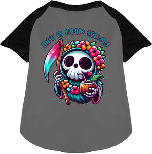 Tropical Grim Reaper Pet Raglan Shirt-2