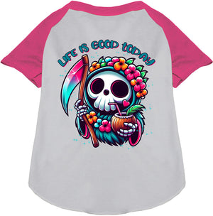 Tropical Grim Reaper Pet Raglan Shirt-4