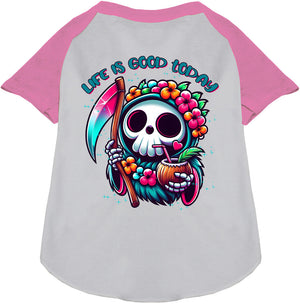 Tropical Grim Reaper Pet Raglan Shirt-6