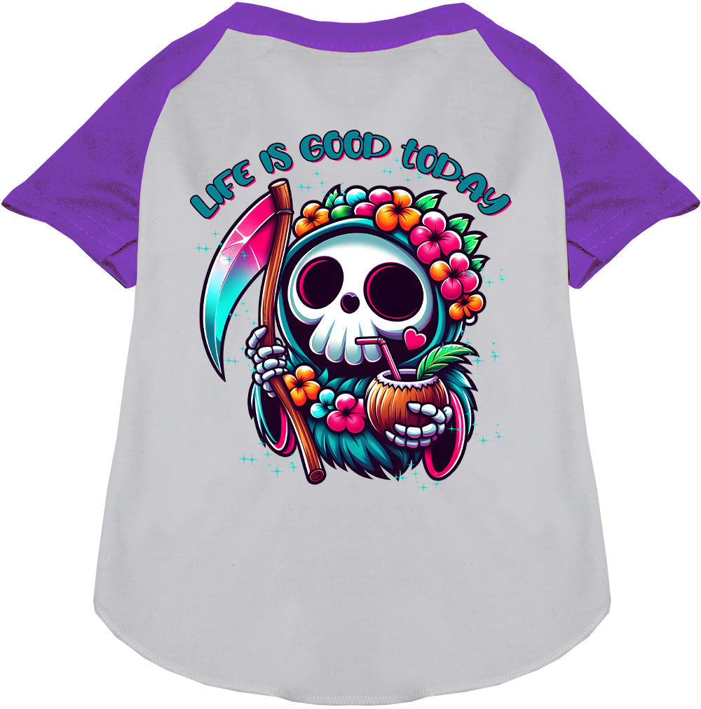 Tropical Grim Reaper Pet Raglan Shirt-0