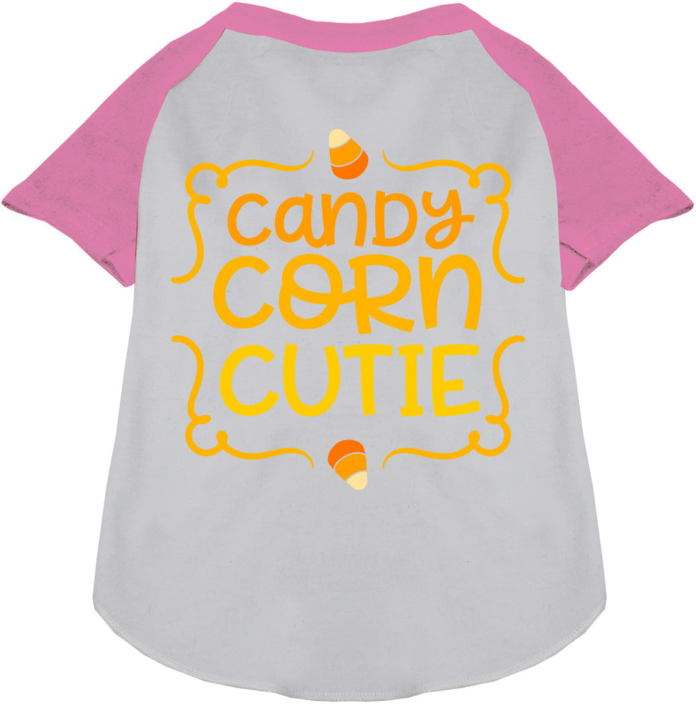 Candy Corn Cutie Pet Raglan Shirt-4