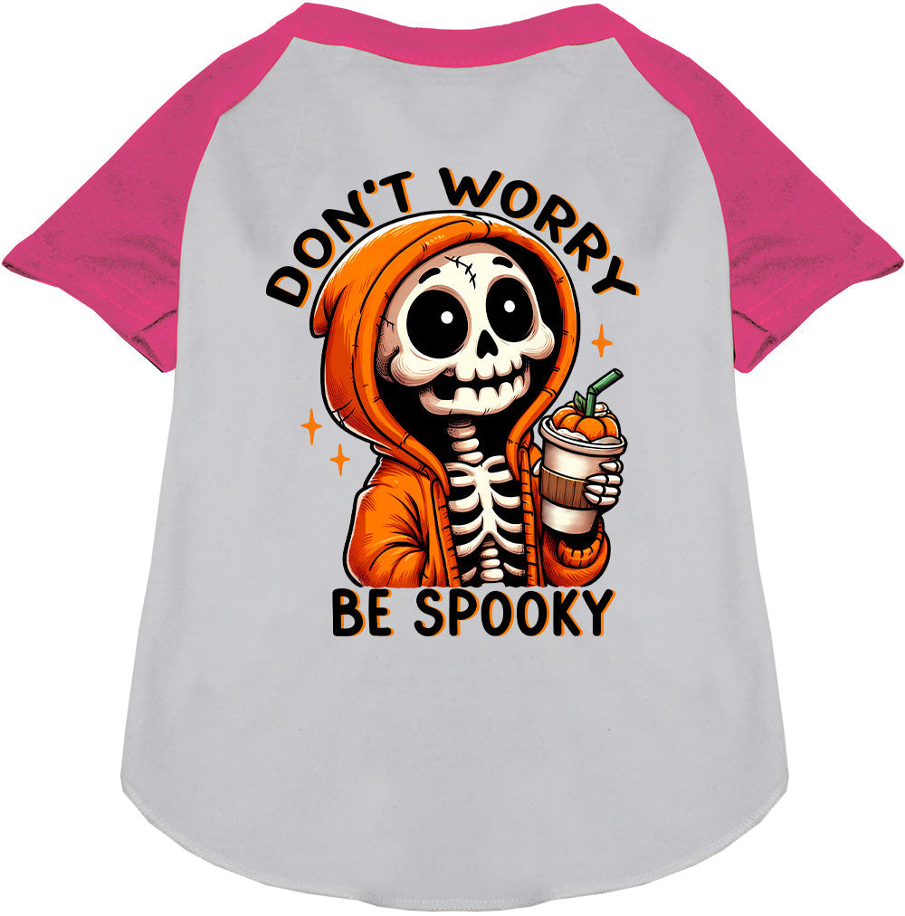 Don't Worry, Be Spooky Pet Raglan Shirt-3