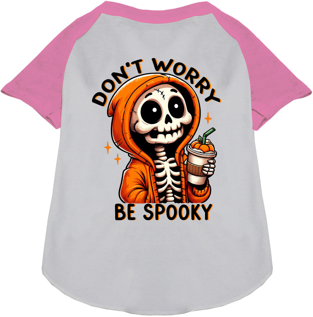 Don't Worry, Be Spooky Pet Raglan Shirt-4