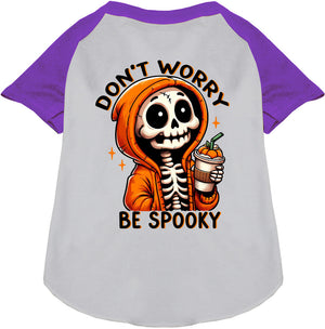 Don't Worry, Be Spooky Pet Raglan Shirt-6