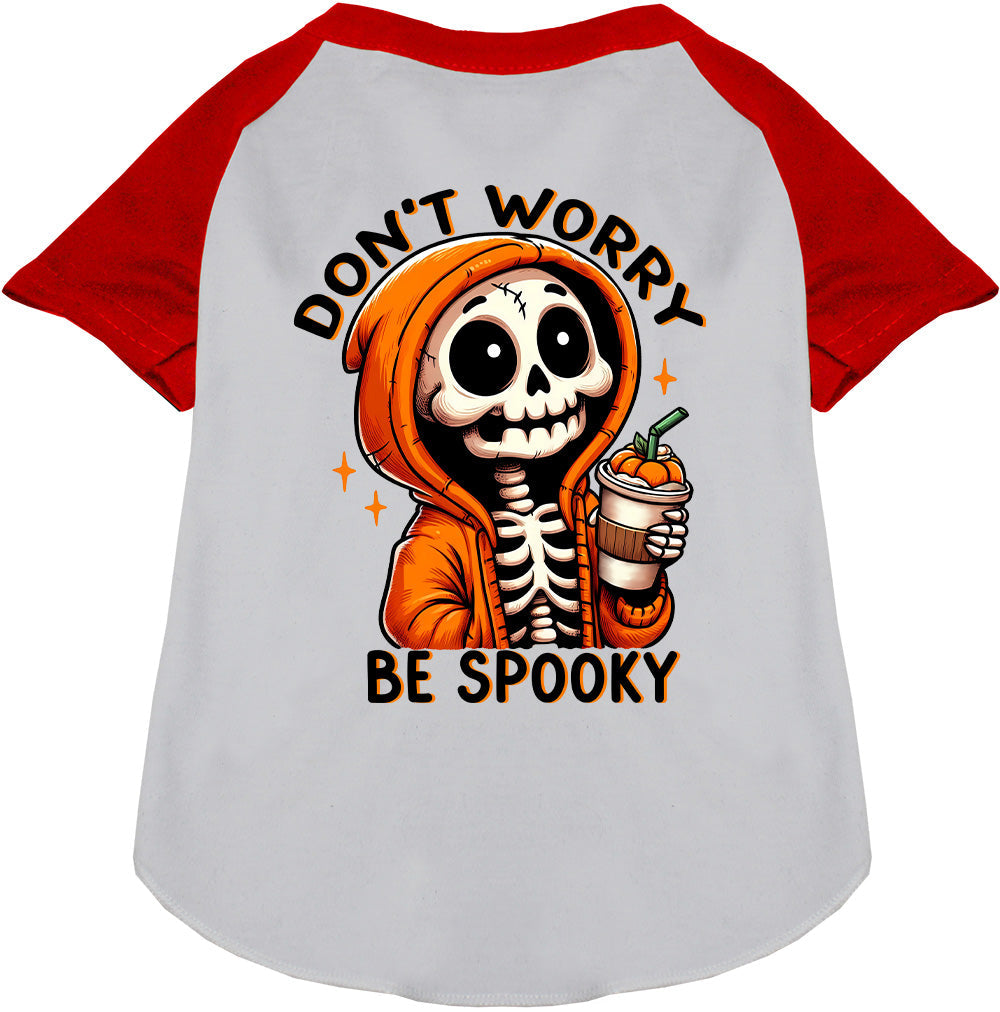 Don't Worry, Be Spooky Pet Raglan Shirt-7