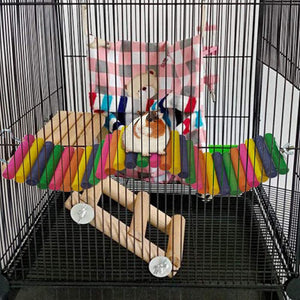 Colorful Wooden Hamster Climbing Ladder Toy-4