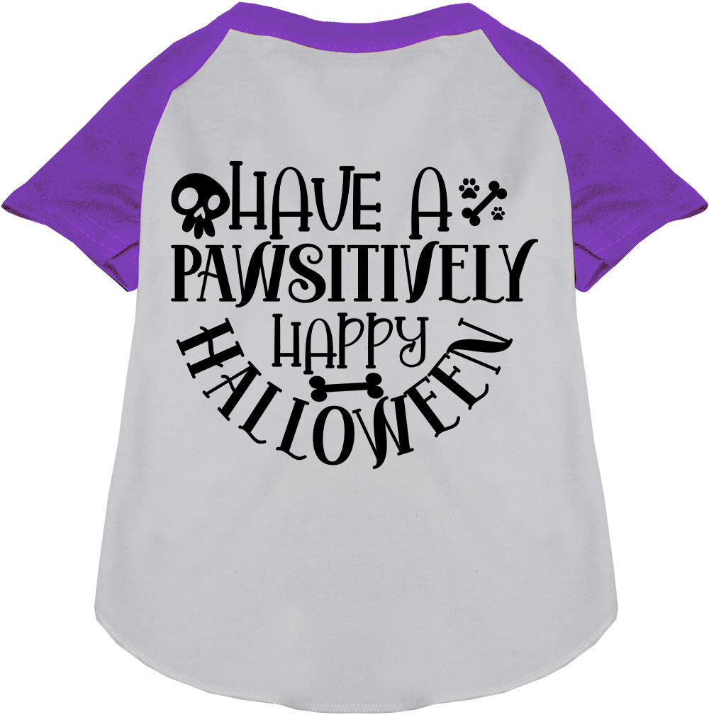 Pawsitively Happy Halloween Pet Raglan Shirt-0