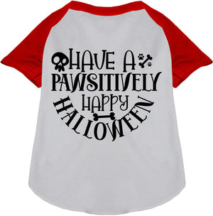 Pawsitively Happy Halloween Pet Raglan Shirt-7