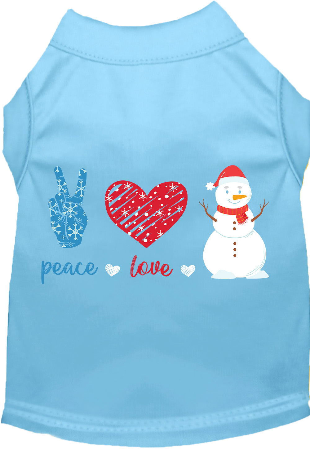 Peace, Love, and Snow Pet Shirt-2