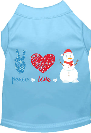 Peace, Love, and Snow Pet Shirt-2