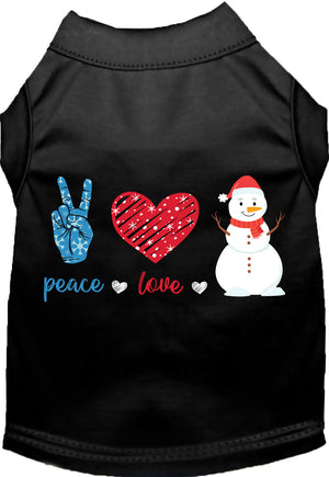 Peace, Love, and Snow Pet Shirt-0