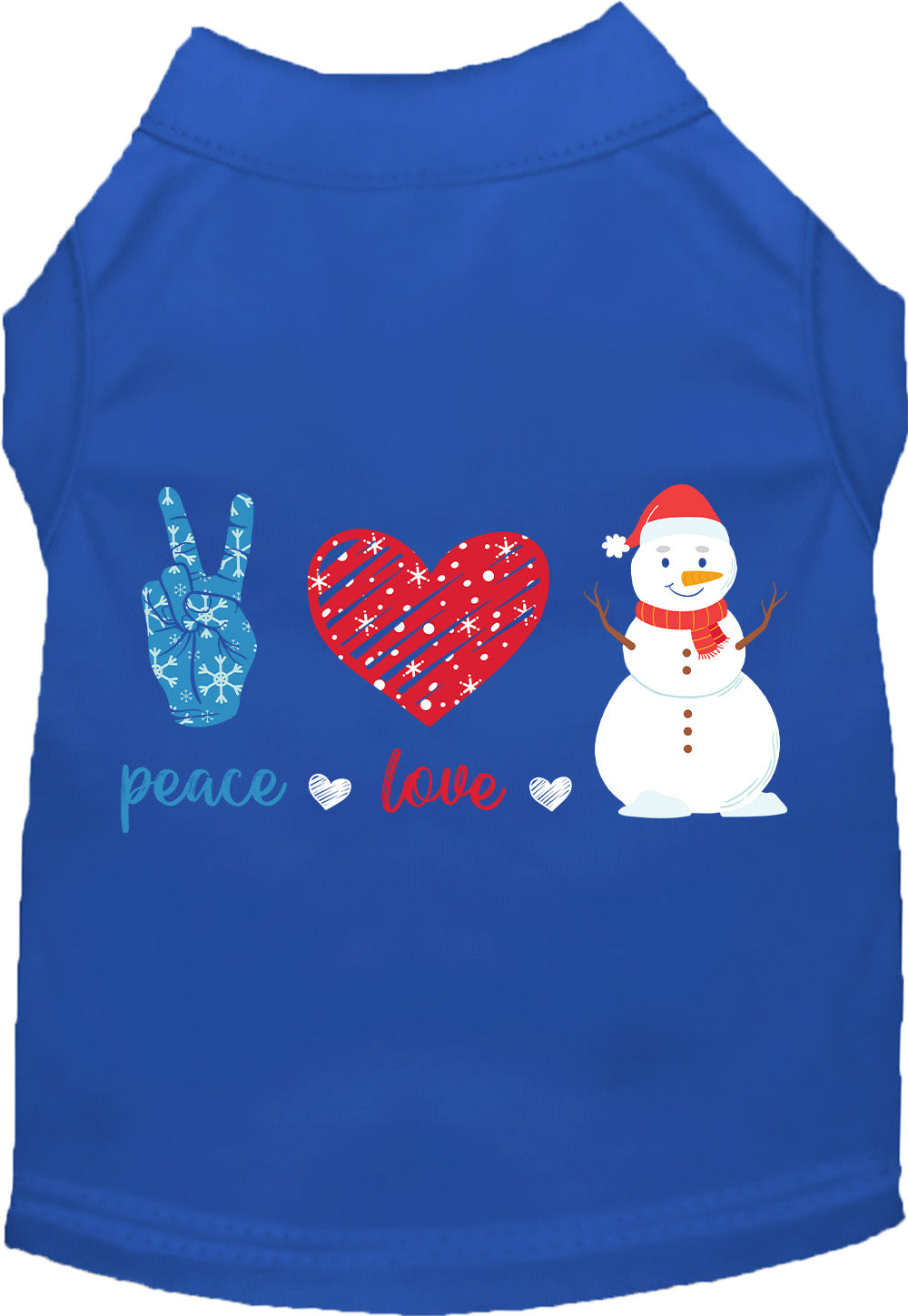 Peace, Love, and Snow Pet Shirt-3