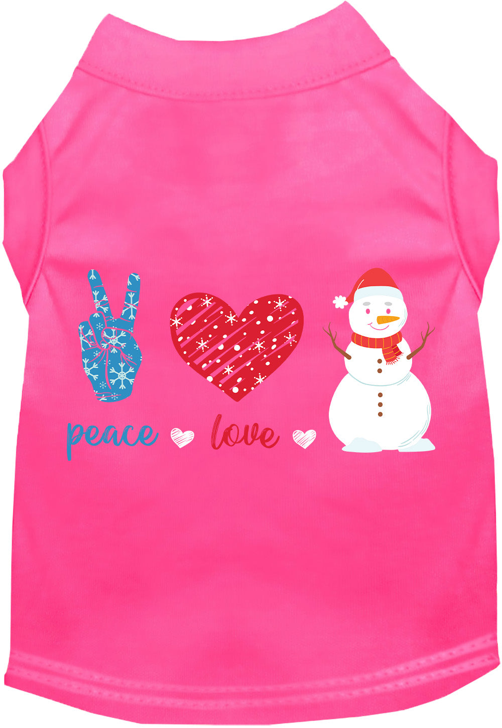 Peace, Love, and Snow Pet Shirt-4