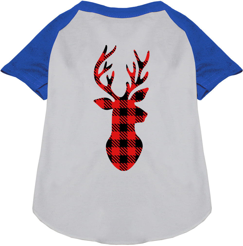 Buffalo Check Deer Pet Raglan Shirt-3