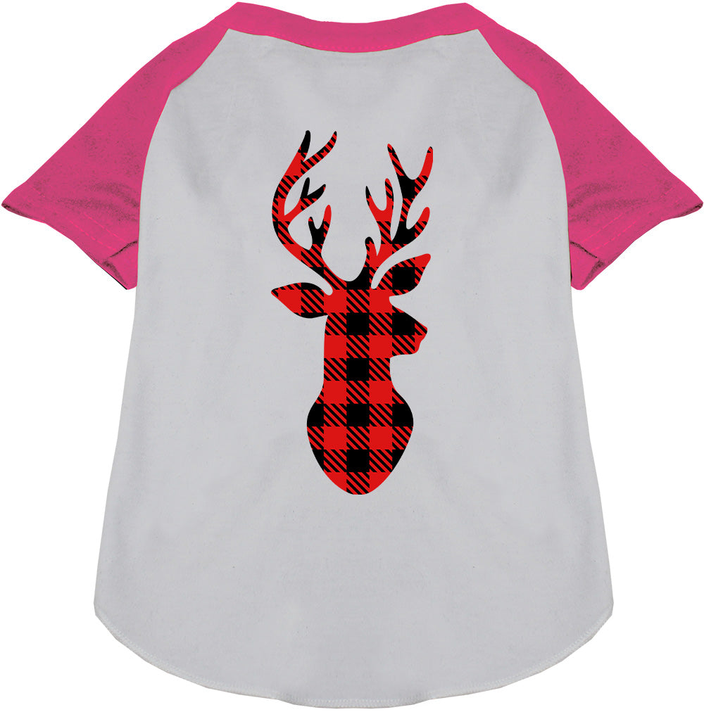 Buffalo Check Deer Pet Raglan Shirt-4