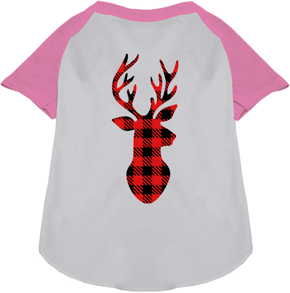 Buffalo Check Deer Pet Raglan Shirt-6