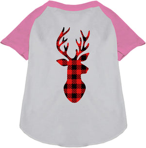 Buffalo Check Deer Pet Raglan Shirt-6