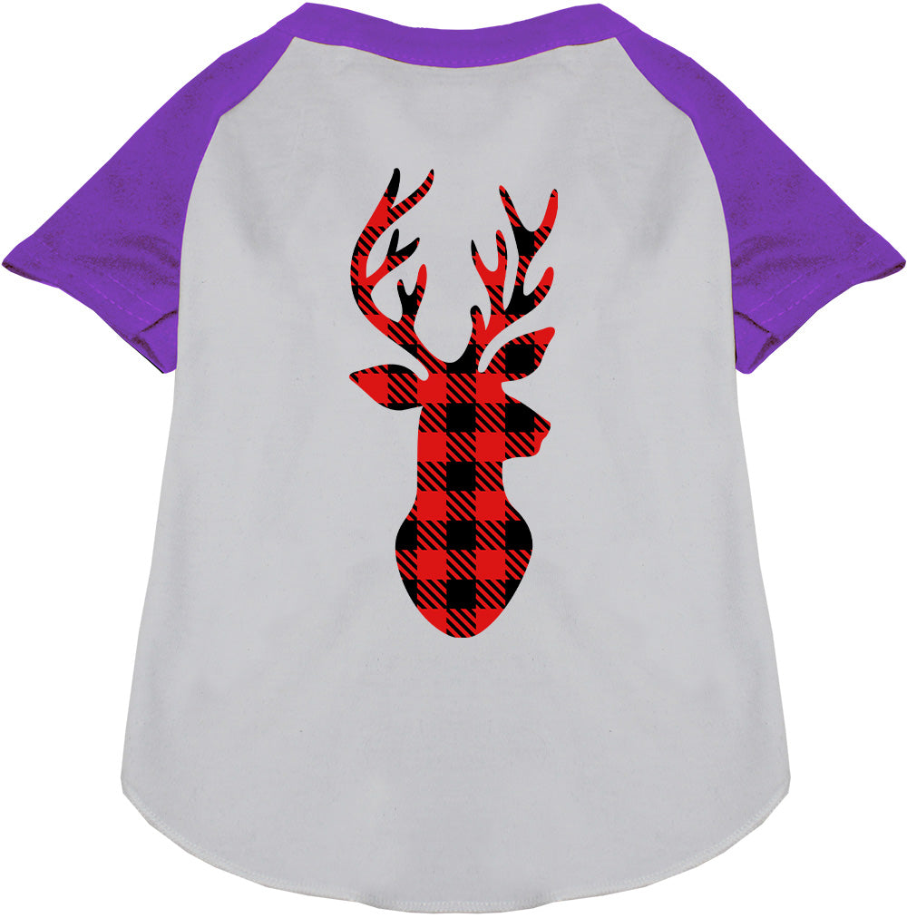 Buffalo Check Deer Pet Raglan Shirt-7