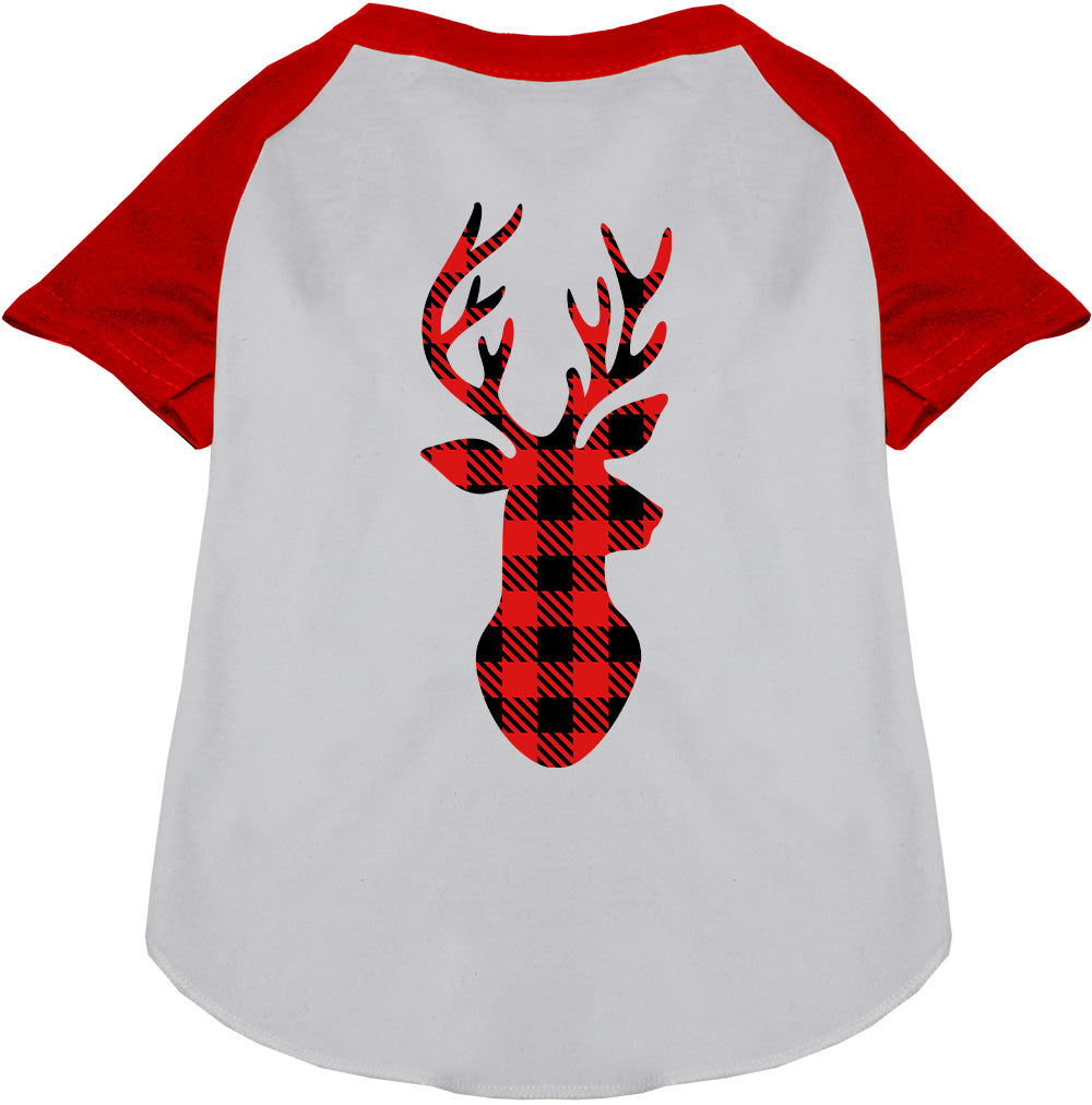 Buffalo Check Deer Pet Raglan Shirt-0