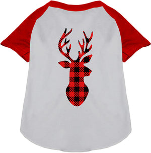 Buffalo Check Deer Pet Raglan Shirt-0