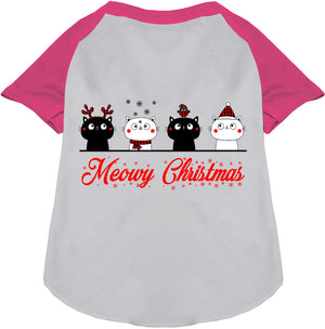 Meowy Christmas Pet Raglan Shirt-4