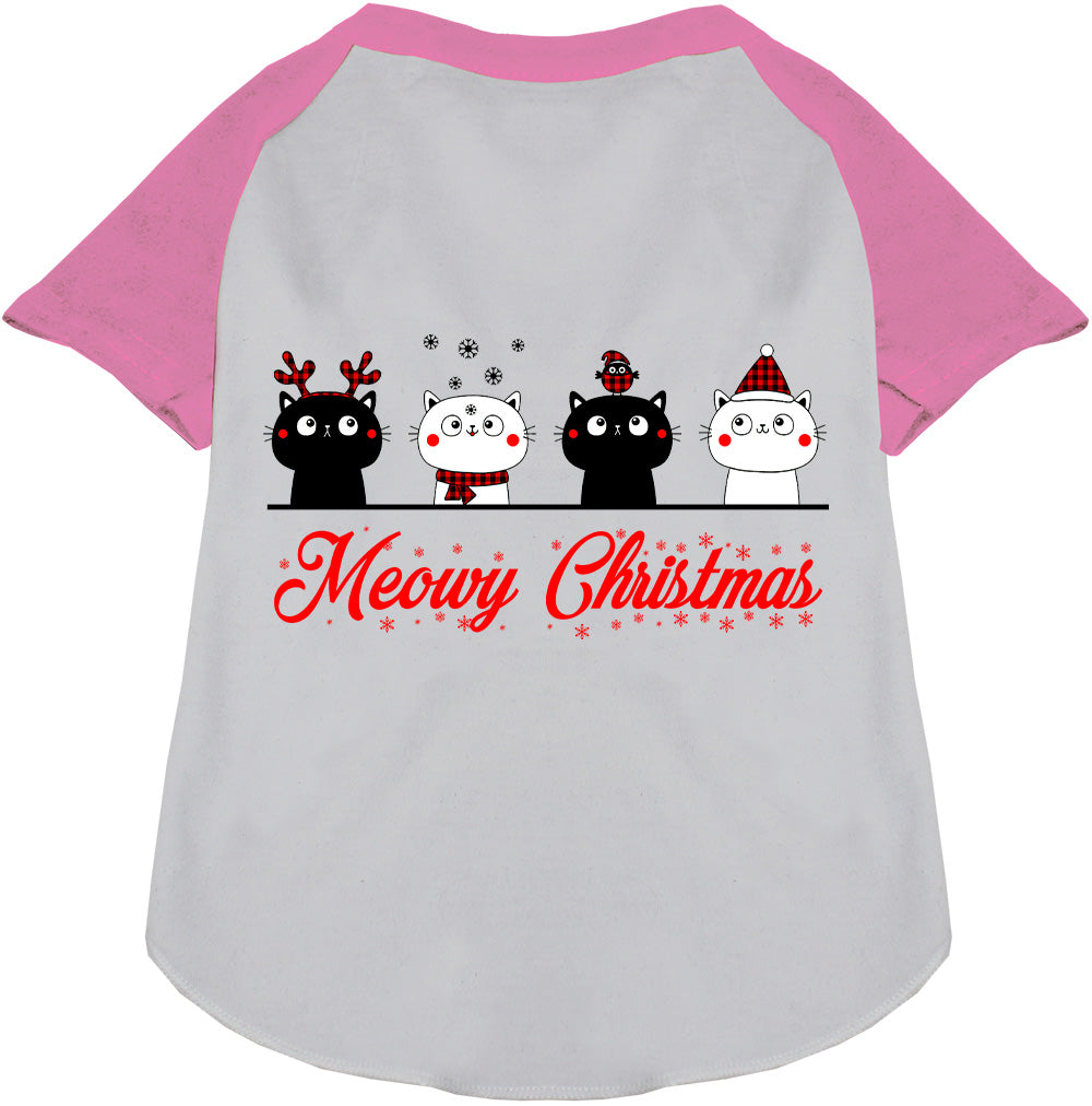 Meowy Christmas Pet Raglan Shirt-6