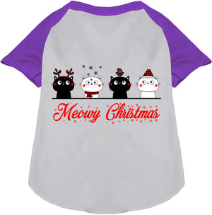 Meowy Christmas Pet Raglan Shirt-7