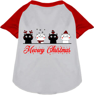 Meowy Christmas Pet Raglan Shirt-0