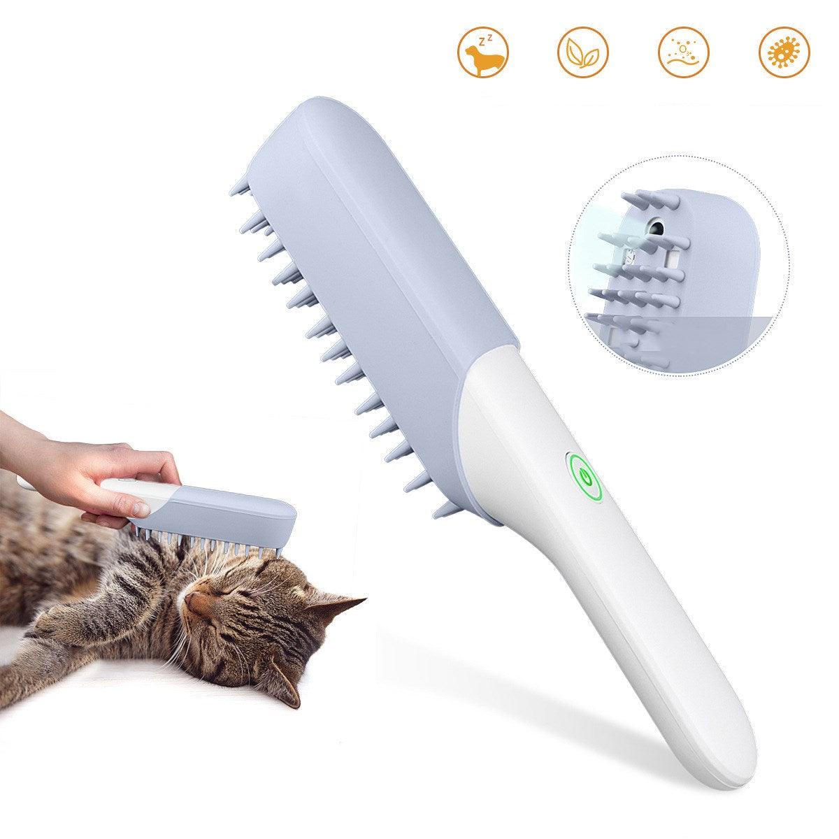 Pet Silicone Massage Brush Deodorant Sterilization Comb Handle Dog Grooming Shaving Massage Cleaning Comb Fur Remove Brush-2