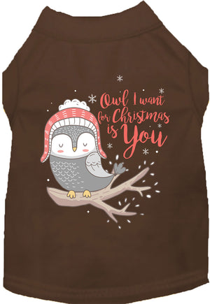 Owl I Want For Christmas Pet Shirt-3