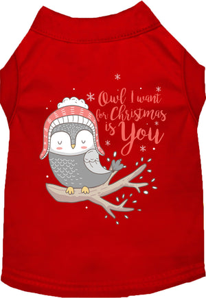 Owl I Want For Christmas Pet Shirt-7