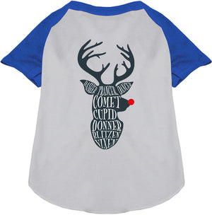 All Santa's Deer Pet Raglan Shirt-3