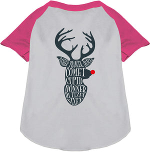 All Santa's Deer Pet Raglan Shirt-4