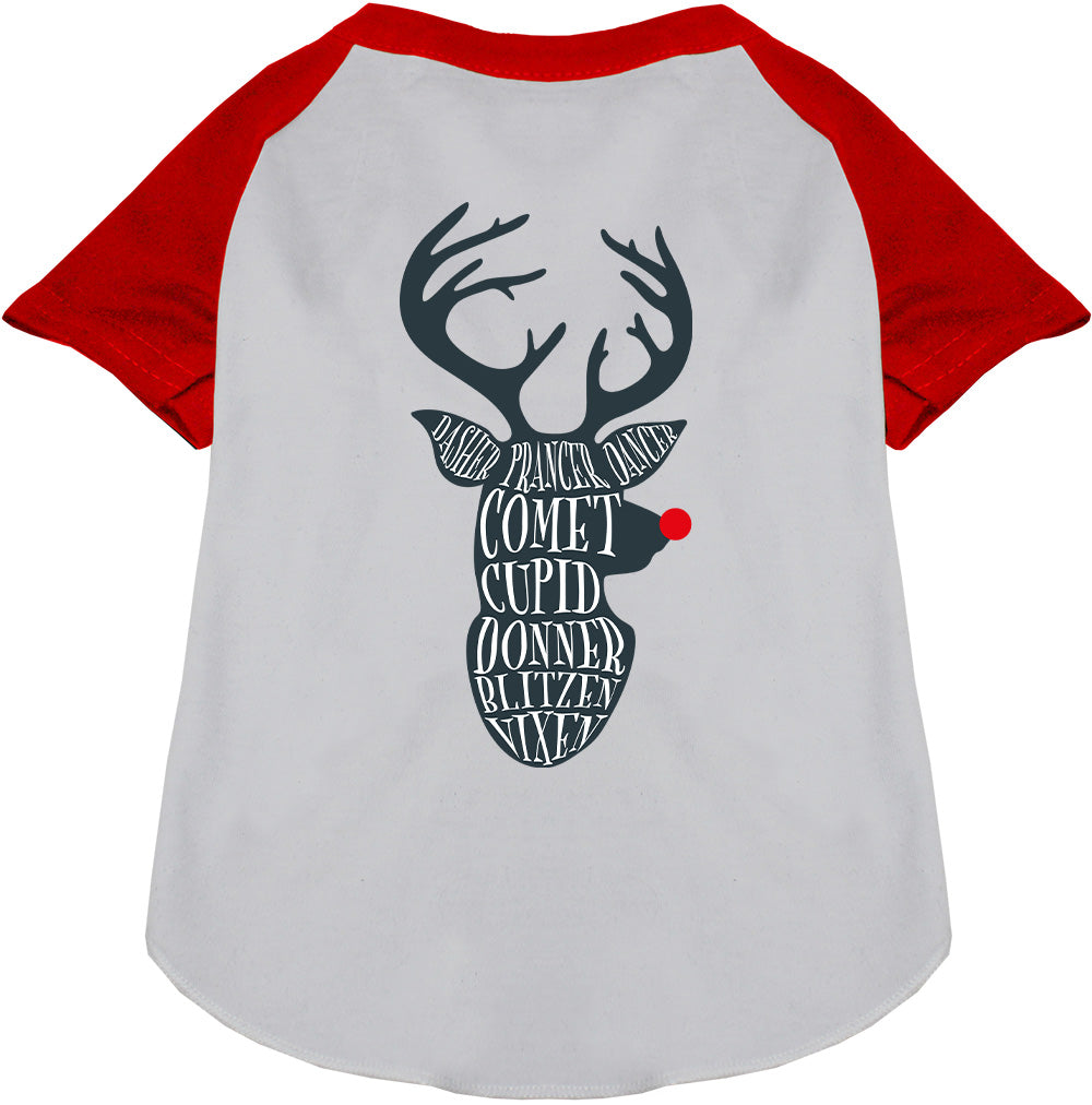 All Santa's Deer Pet Raglan Shirt-0