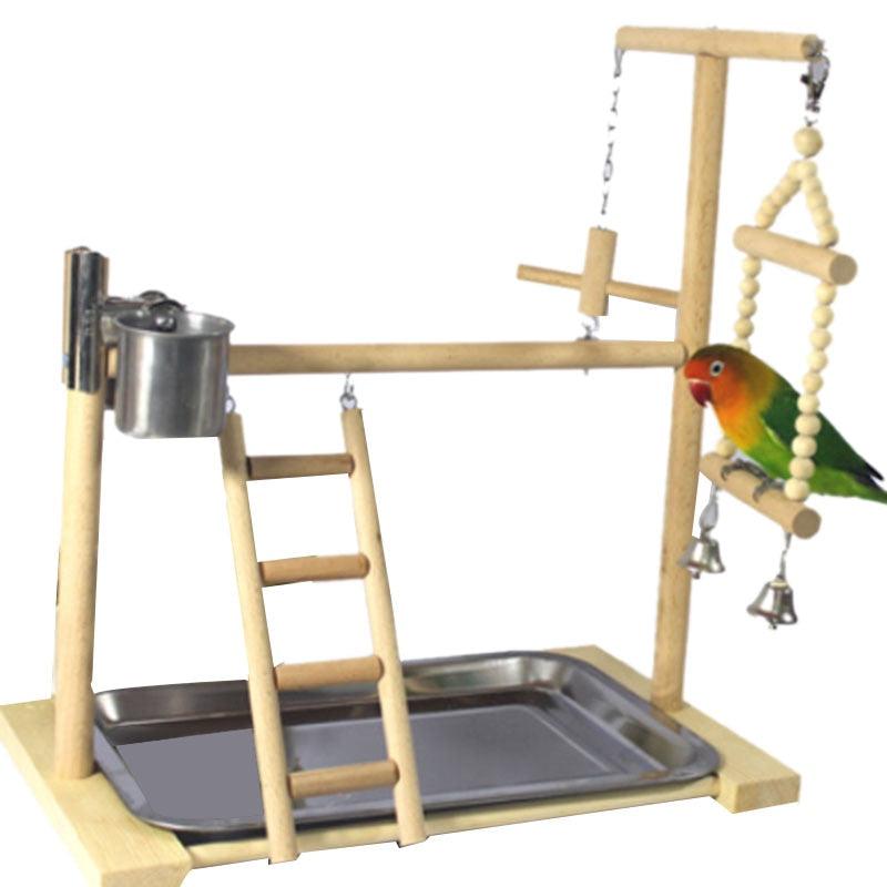 Wooden Avian Oasis: Small Cockatiel Floor Parrot Standing Stand-2