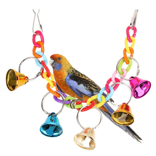 Peony Paradise Wooden Bird Swing And Biting Toy Set-0