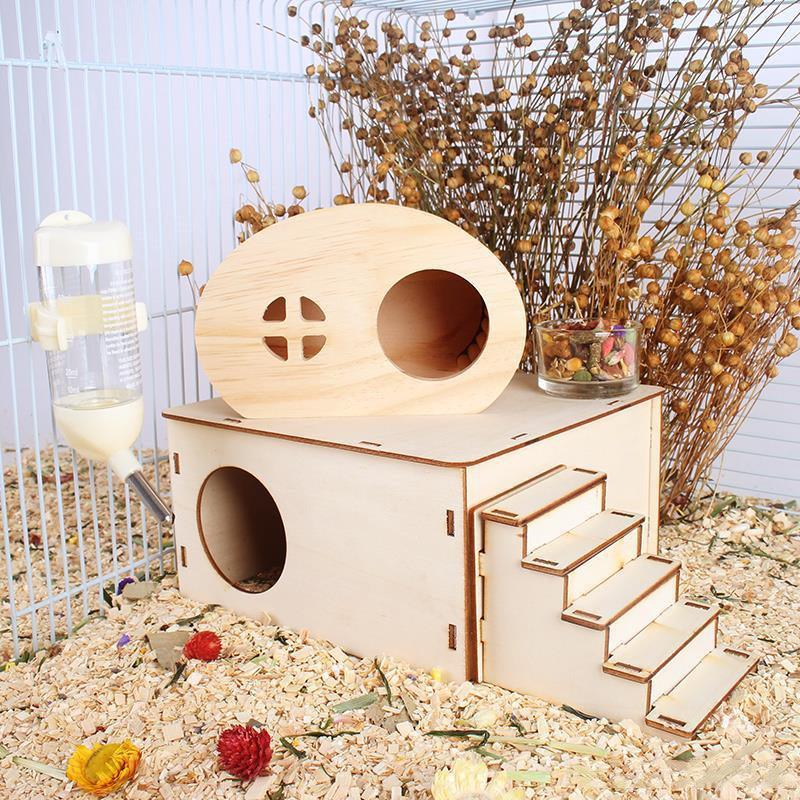 Wooden Animal Hideout: Cozy Retreat For Small Pets-1