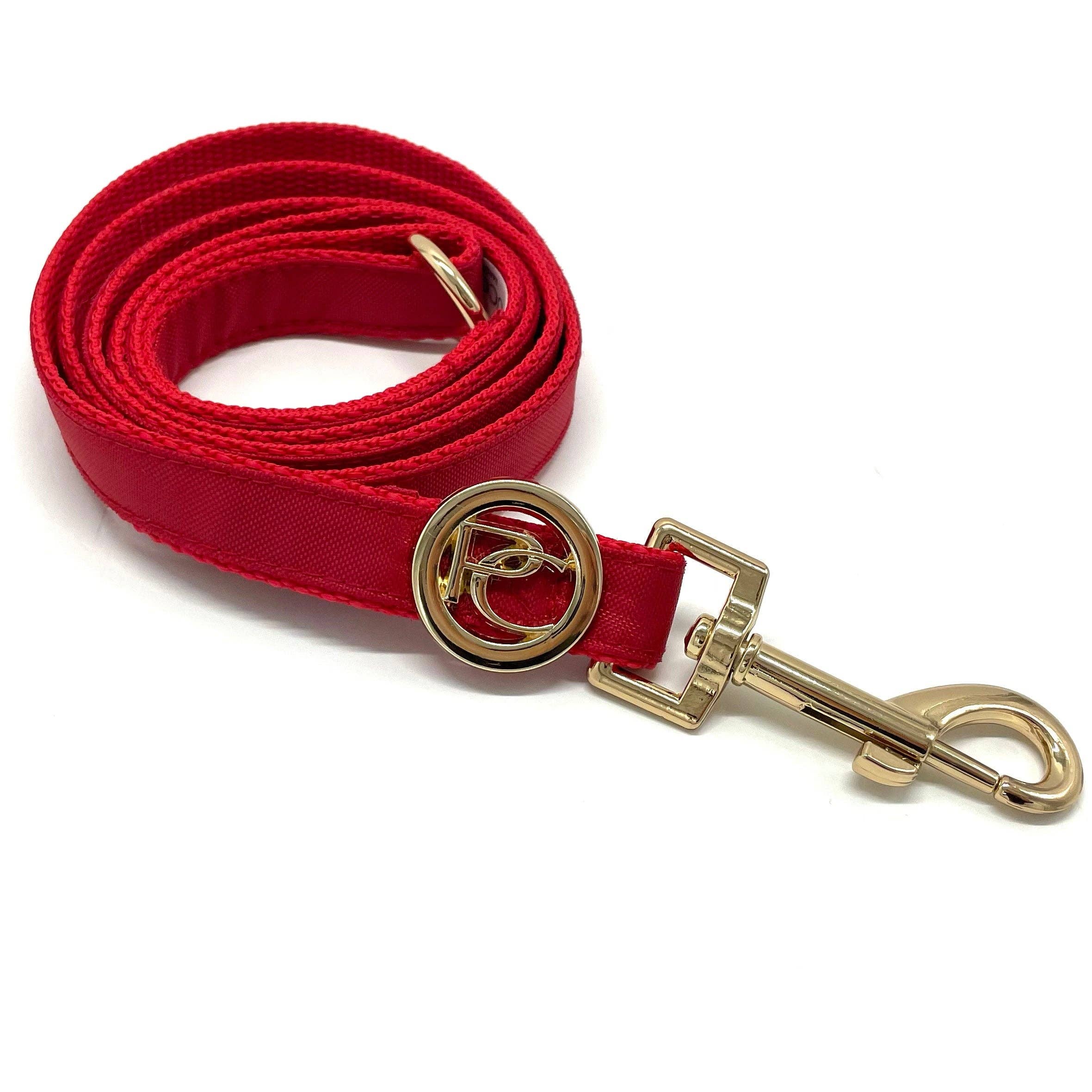 Red leather leash