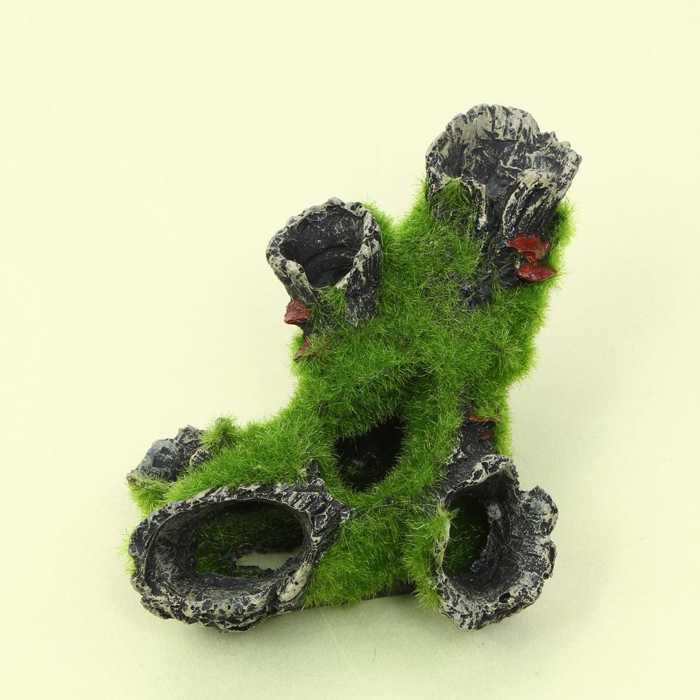 Mystic Mossy Tree Root Shrimp Pot - Lifelike Spawning Haven For Aquarium Shrimp-3