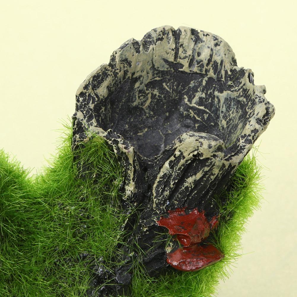 Mystic Mossy Tree Root Shrimp Pot - Lifelike Spawning Haven For Aquarium Shrimp-2