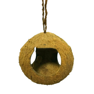 Rustic Retreat Coconut Shell Bird Nest Feeder-3