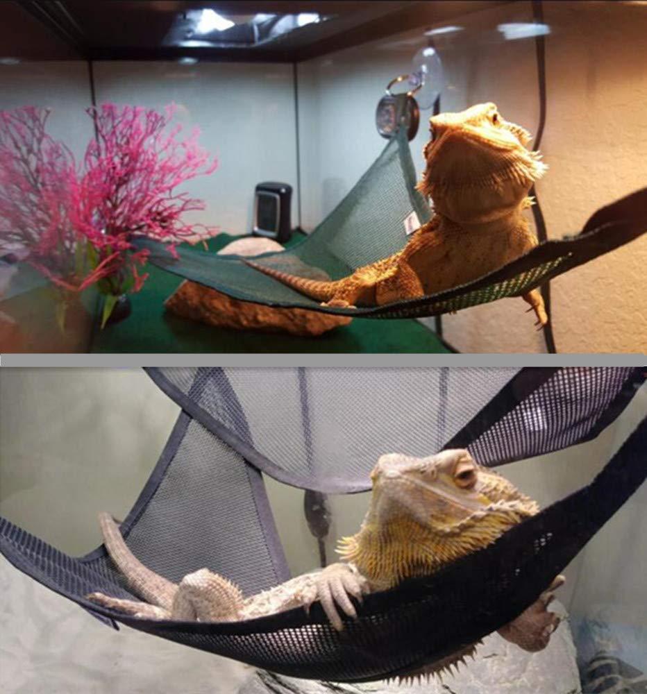 Luxury Reptile Retreat: Premium Dual Hammock Set For Lizards And Snakes-2