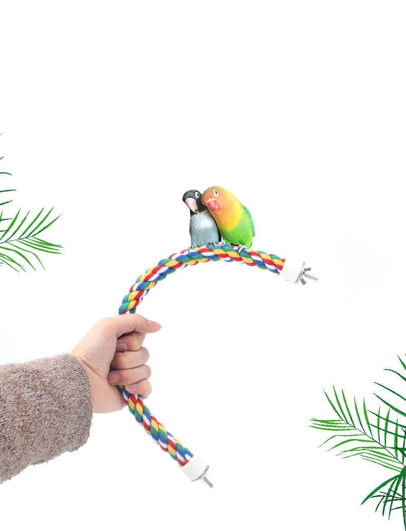 Climbing Rope Birdcage Accessory: Parrot Standing Pole Ladder Stick-2