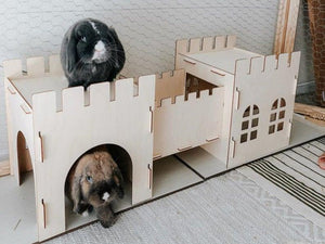 Premium Eco-Friendly Rabbit Castle: Assembled Detachable Wooden House For Rabbits And Guinea Pigs-0