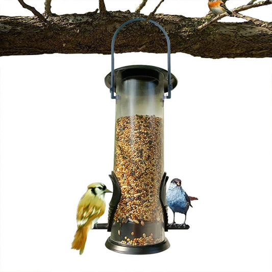 Outdoor Hanging Bird Feeder - Stylish Garden Decoration For Plastic Birds Food Dispensing-0