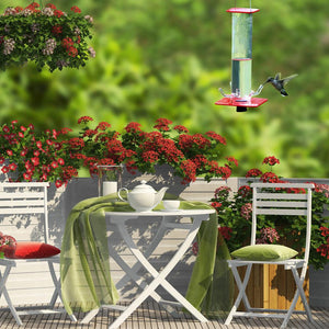 The Enchanting Nectar Haven - Hanging Cylindrical Hummingbird Feeder-4